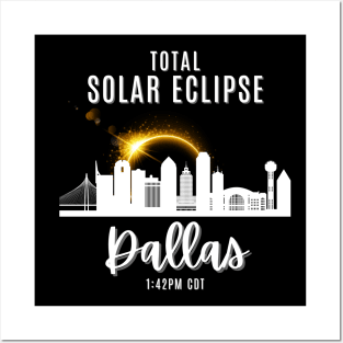 2024 Total Solar Skyline Eclipse in Dallas Texas April 8 Posters and Art